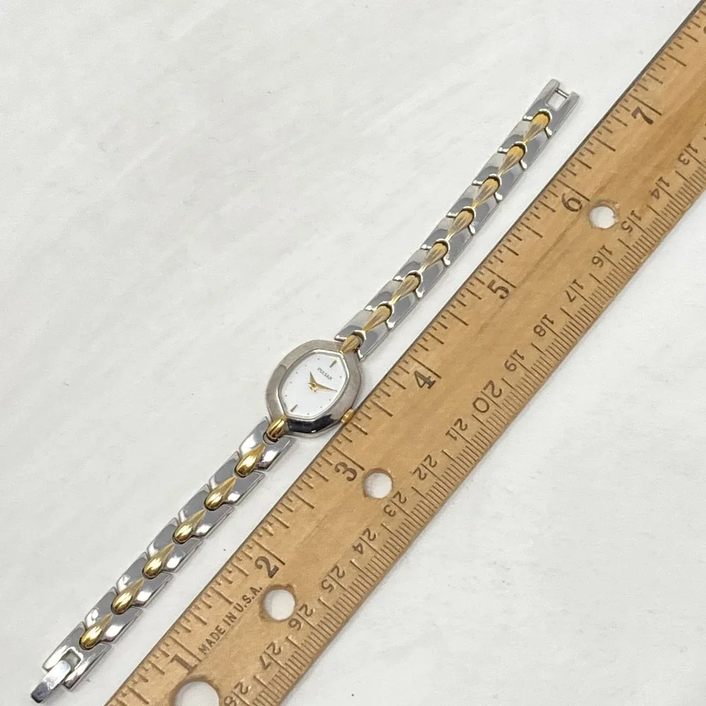 Vtg Pulsar Womens Watch 18mm Gold Silver Two Tone V810-X013 New Battery 6.25